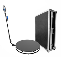Plataforma Redonda Portátil con Soporte Metálico Resistente para Cabina de Fotos 360, Máquina para Smartphones, Eventos de Boda, Video 360