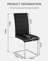 Chaise de salle à manger en forme de Z avec structure en métal chromé et simili cuir au design de luxe