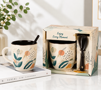 Vente en gros de tasses à lait en céramique personnalisées, design tendance, emballage en boîte cadeau, personnalisable, 11 oz, porcelaine, passe au lave-vaisselle et au micro-ondes