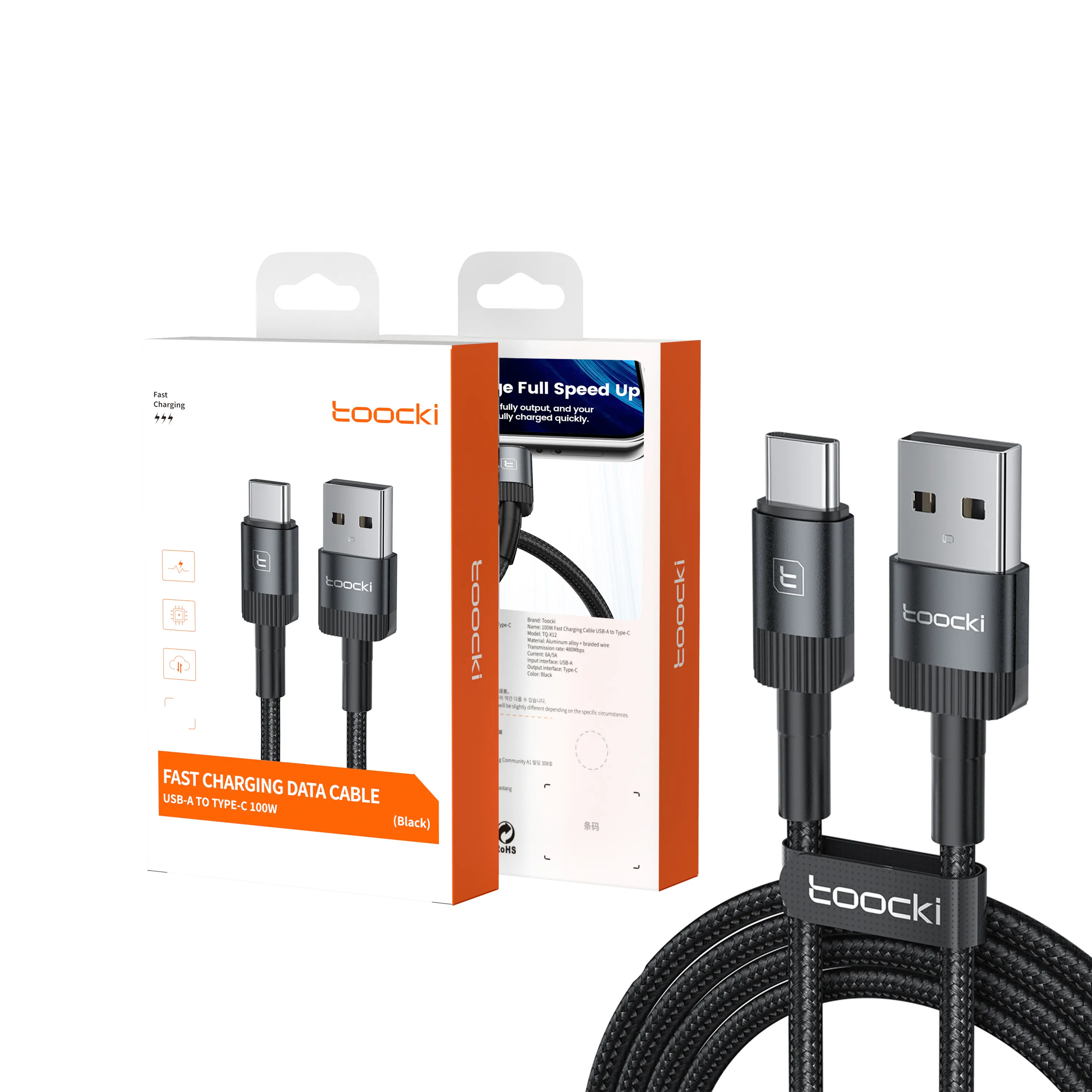 USB-кабель для передачи данных Toocki 2024, 3A, USB-кабель для быстрой зарядки и передачи данных Type-C, 0,5 м, 1 м, 2 м, 3 м, алюминиевый сплав, кабель для передачи данных