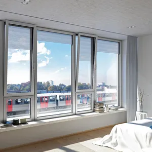 Ev moda Upvc pencere ses yalıtımı çift camlı pencere Upvc profil pencereler beyaz iki eksenli pencere