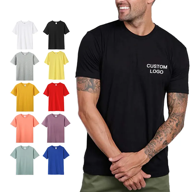 Make Your Own Brand 100% Cotton Custom Men's T-Shirt Printing Group Graphic Tees White Black Company Tee