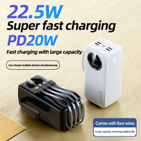 Batterie externe Li-Polymère 100000 mAh pour l'extérieur avec affichage LED, charge rapide 22,5 W, poignée 4 lignes, chargeur portable haute performance
