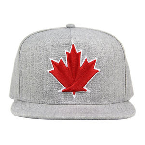 หมวกแก๊ปทรงแบน 3 มิติ ลายใบเมเปิ้ล สีเทา  แบบ Snapback  สำหรับทุกเพศ สไตล์ฮิปฮอป  พร้อมปักโลโก้ได้ - Product Image 2