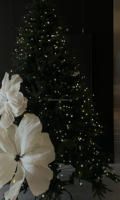 Décoration florale de Noël en papier blanc surdimensionné, faite à la main, de haute qualité, installation artistique pour événements festifs