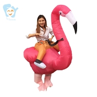 Unisex Erwachsene Kinder Lustiges Halloween Neujahr Ostern Kostüm Rosa Flamingo Aufblasbar Polyester Langlebig