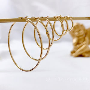 ต่างหูห่วงทอง 18k Au750 เครื่องประดับชั้นดี อุปกรณ์ DIY ห่วงกลมแบบเกี่ยว ฮิปฮอป สำหรับผู้ชาย ผู้หญิง แหวนจมูก ขายส่ง - Product Image 5