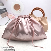 Pochette à poussière en satin avec cordon de serrage, logo personnalisé Offre Spéciale, emballage cadeau souple, paquet de cheveux en satin, perruque, pochette à poussière en tissu de soie