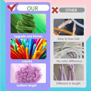 Limpiapipas de Chenilla DIY, Alambres de Chenilla, Varillas para Ramos de Flores, Juguetes Educativos para Niños, Manualidades Creativas Hechas a Mano - Product Image 2
