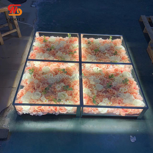 SMOOTH 3D Effect Tempered Glass Lighted Dance Floor Flowers Display Platform Wedding Party LED Stage - Product Image 2