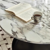 Zayshine, table ovale en bois massif de style minimaliste italien de luxe, pieds de table en pierre frittée, marbre, mobilier de restaurant design