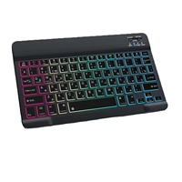 Souris et clavier sans fil rétroéclairés pour tablette PC iOS, Android, Windows, smartphone, mini souris Bluetooth, combinaison clavier