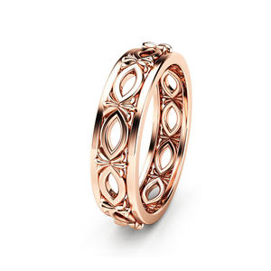 Anello di Lusso Traforato per Donne e Uomini, Fascia Aperta Decorativa, Accessorio Gioiello per Outfit da Festa - Product Image 1