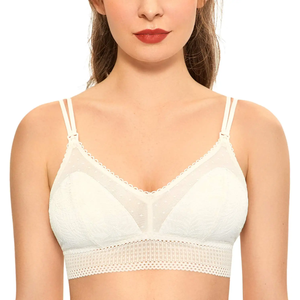 Sujetador de <span class=keywords><strong>lactancia</strong></span> de encaje personalizado para mujer, sujetadores de maternidad con relleno sin aros, bonito - Product Image 3