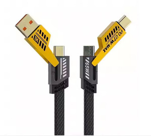 1M 4in1 V8 메카 다기능 데이터 케이블 A50jjM 아연 합금 컨버터블 금속 PD 65W 전화 충전기 PD 27W 데이터 라인 컴퓨터 - Product Image 1