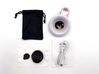 Lensa Zoom 2-in-1 BST Berkualitas Tinggi 15x Kaca Sudut Lebar Auto Fokus 53 Lampu LED Terbaik untuk Selfie Ring Flash Kecantikan