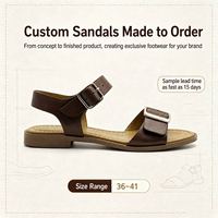 Sandales en cuir pour femmes, tendance, confortables, légères, antidérapantes, personnalisées, vente directe d'usine, avec boucle