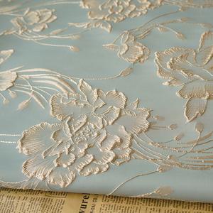 Nouveau Style 100% Polyester Brocart Jacquard Tissu Brillant Fleur <span class=keywords><strong>Hiver</strong></span> Fil Teint pour Garçons Vêtements Robes De Mariée Couleur Bleue - Product Image 4