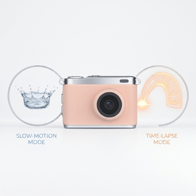 OEM 64MP Compact Camera 2.5K HD Video Slow Motion LED Fill Light 11 Filters 128GB Mini Digital Camera Dslr Style for Kids