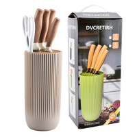 Ensemble de couteaux de cuisine de chef professionnel 6 pièces ensemble de blocs de couteaux utilitaires de cuisine avec bloc de couteaux universel