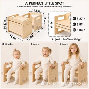 Mesa de juegos multifuncional para niños con caja de almacenamiento, mesa redonda pequeña, mesa de juguetes, mesa de actividades para niños, infantil - Product Image 4