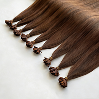 Extensions de cheveux vierges Lesttyhair en kératine 12A, double épaisseur, cheveux humains teints, pointes plates pré-collées en V