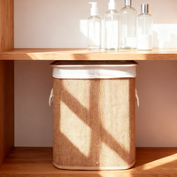 Nouveau panier à linge sale et de rangement polyvalent pour salle de bain, en bambou tressé, pour usage domestique - Collection 2026