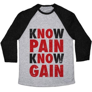 Know Pain Know Gain (No Pain No Gain) (Tank) Unisex Tri-Blend <b>Baseball</b> <b>Tee</b> - Product Image 1