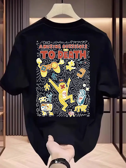 Men's Hip-Hop Gaming Graphic Tee Heavy Weight t Shirt 100% Cotton Casual Blank T-shirt  Summer Graphic t Shirts