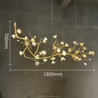 Lustre personnalisé en forme de fleur, luminaire décoratif pour salon, fabrication sur mesure