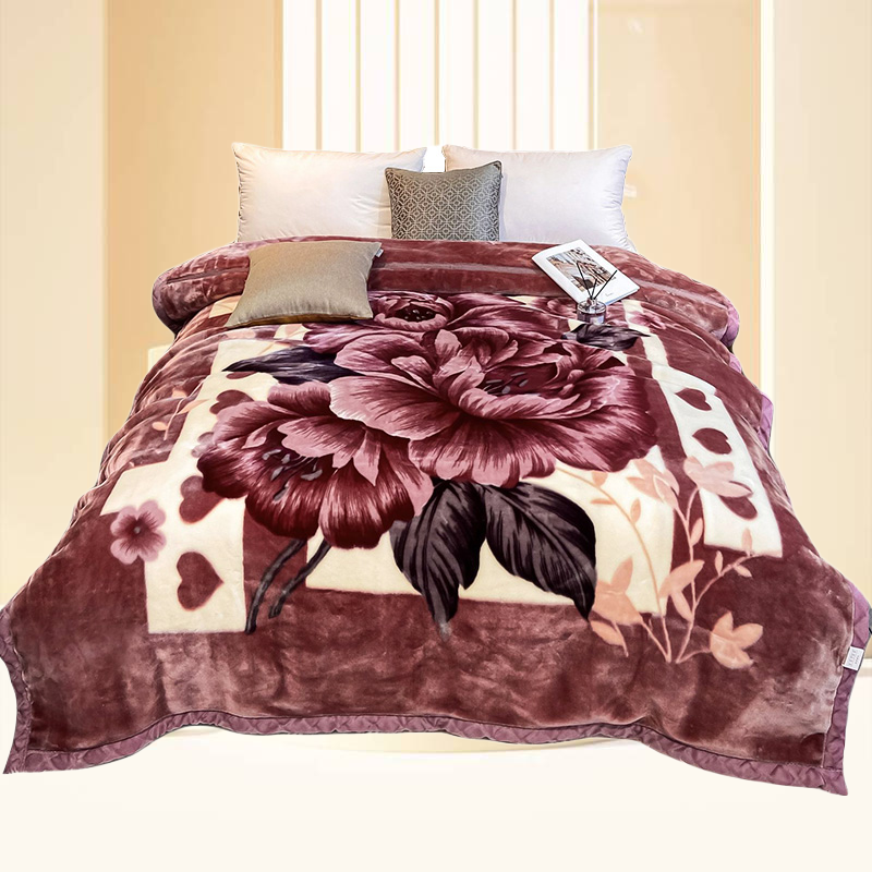 Luxuriöse Raschel-Mink-Decke King Size, Winter, 2-lagig, 100% Polyester