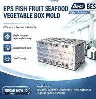 Professionele Bes Model 1750 Eps Fish Box Mal Voor Zeevruchten Verpakking Aluminium Legering Cnc Snelle Levering Op Maat Ontwerp