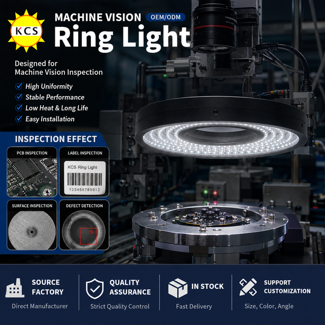 Standard 24V Machine Vision LED Illuminator White Industrial Ring Light for Camera Lens