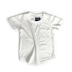 Kaus polo & t-shirt anak laki-laki OEM & ODM pola cetak kain kustom kaus anak-anak kaus saku anak-anak katun spandeks anak laki-laki