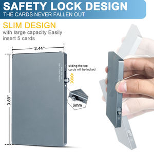 Nuovo stile minimalista Rfid Blocking Basic Card Holder portafoglio compatto intelligente Pop-Up in alluminio da uomo con Logo personalizzato - Product Image 3