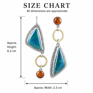 Orecchini Pendenti Vintage a Triangolo Bicolore con Motivi Floreali, Gioielli di Moda per Donne - Product Image 5