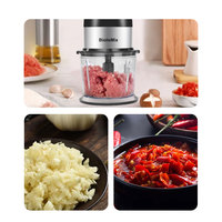 500W Mini Food Processor Pengolah Makanan Elektrik Chopper Mixer Blender Bebas BPA Portabel Rumah Tangga Dapur Plastik Ramah Lingkungan Porsi Tunggal