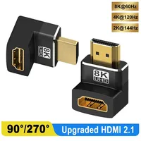 HDMI 90- und 270-Grad-Adapter HDMI 2.1 8K 60Hz 2.0 4K 120Hz 2K Rechtwinkliger HDMI L-Adapter für HDTV PS4 PS5