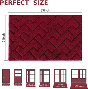 Alfombrilla roja absorbente de agua para puerta, alfombrilla de bienvenida para interiores, lavable a máquina, la mejor alfombrilla para puerta de <span class=keywords><strong>Navidad</strong></span> - Product Image 2