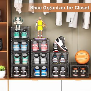 Nouvelles ventes directes d'usine Deux couleurs disponibles Boîte à chaussures de basket-ball empilable grande taille en PET+PP - Product Image 6