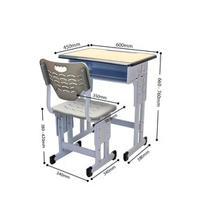 Hoogte Verstelbare Aangepaste Mdf Melamine Board Desktop Middelbare School <span class=keywords><strong>Student</strong></span> Bureau En Stoel Set Leverancier Fabriek - Product Image 2
