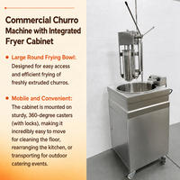 Mesin Churros Multifungsi Komersial 5L/28L Pengisi Krim Penggorengan Stainless Steel Pembuat Churros Spanyol untuk Toko Roti