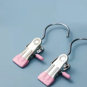 Hogar baño Metal pequeño Clip Touser colgador secado ropa estante