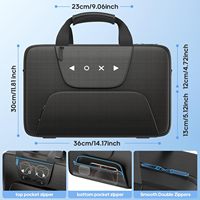 Étui de transport protecteur pour manettes et jeux PS5/Slim/Pro (version disque/numérique) avec poche zippée, noir