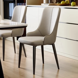 Elegante e moderna 8 sedie eco-friendly sala da pranzo Set mobili per la casa rimovibile struttura in acciaio inox eleganti sedie da pranzo in PU - Product Image 5