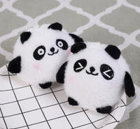 Ensemble de porte-clés en peluche Panda, pompon sphérique en fourrure, porte-clés mignon en peluche, OEM ODM, vente en gros personnalisée