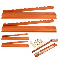 Plateaux en bois dur de qualité supérieure, 4 pièces, durables, avec pousseurs américains de 20 pouces, support en bois pour Mahjong et tuiles de Mahjong avec règles