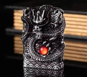 Briquet à huile Dragon de luxe 2026, motif en relief d'art moderne, briquet au kérosène, briquet Dragon - Product Image 3