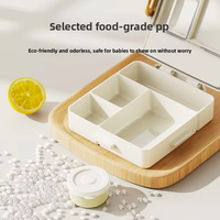 Kinder-Lunchbox aus Kunststoff, mikrowellengeeignet, lebensmittelecht, mit 4 Fächern, 1000 ml Fassungsvermögen, große Größe für Schüler.