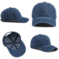 Cappellino da Baseball Personalizzato Premium in Denim Lavato, Non Strutturato, a 6 Pannelli, Stile Papà, con Visiera Curva